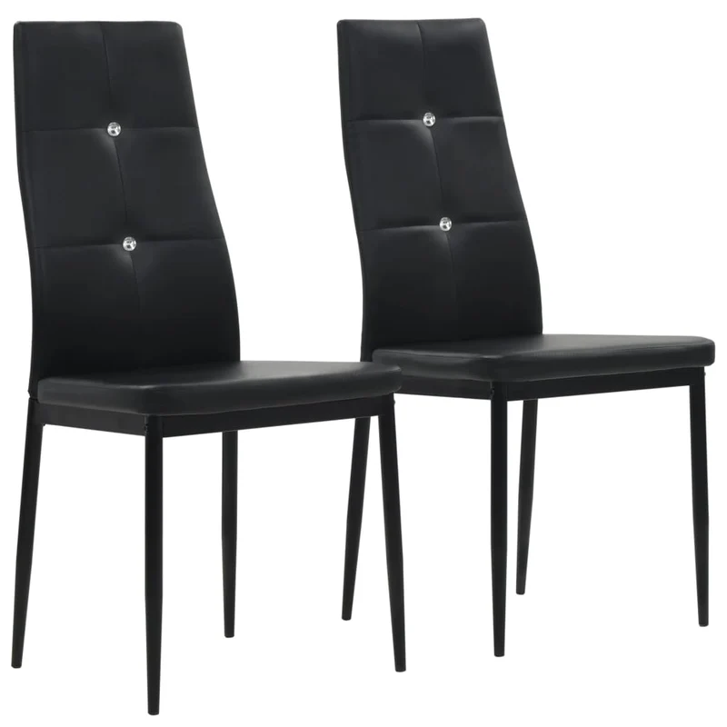 Lot de 2 chaises de salle à manger cuisine design élégant synthétique noir CDS020827