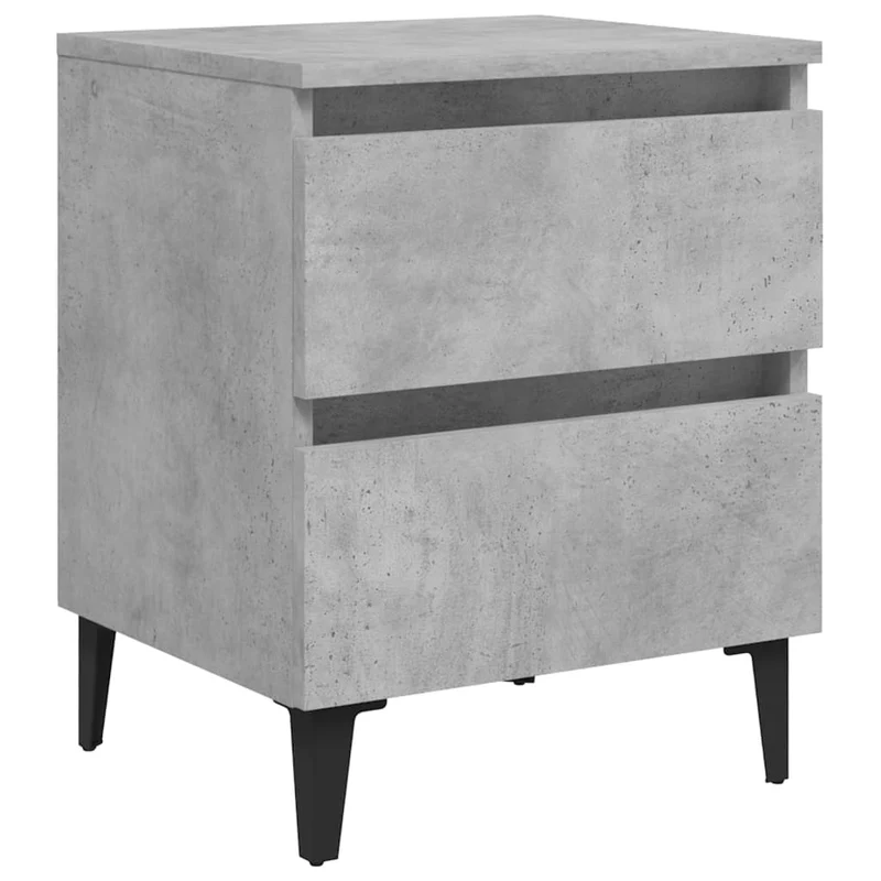 Table de chevet avec deux tiroirs 40 x 35 x 50 cm bois d'ingénierie gris DEC033997