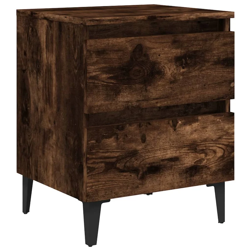 Table de chevet avec deux tiroirs 40 x 35 x 50 cm bois d'ingénierie marron DEC033236