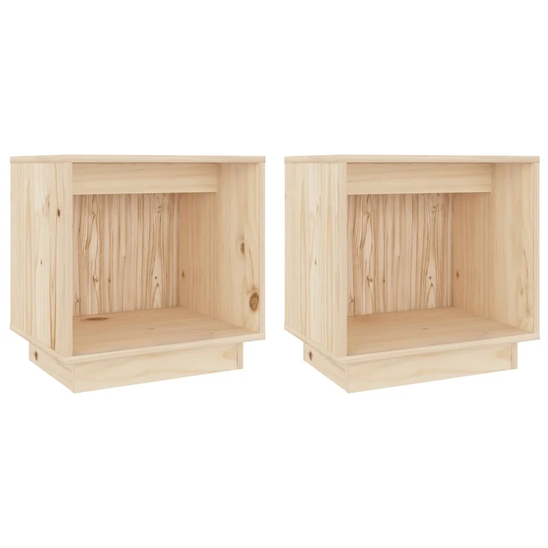 Lot de 2 tables de chevet avec compartiment ouvert 40 x 30 x 40 cm bois de pin DEC034758