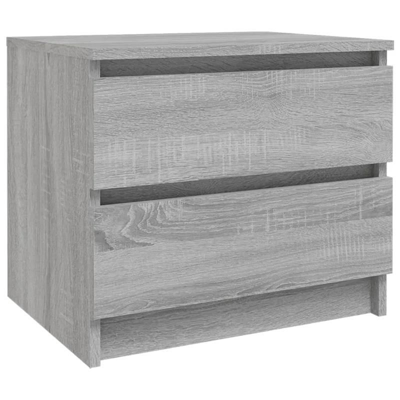 Table de chevet avec deux tiroirs 50 x 39 x 43,5 cm bois d'ingénierie gris DEC034680