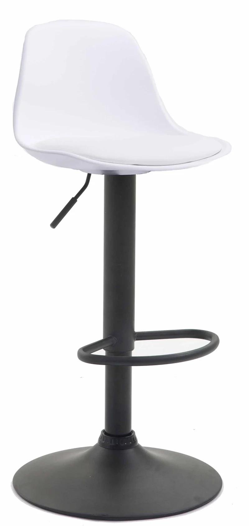 Tabouret de bar avec repose-pieds design moderne synthétique blanc 10_0000302
