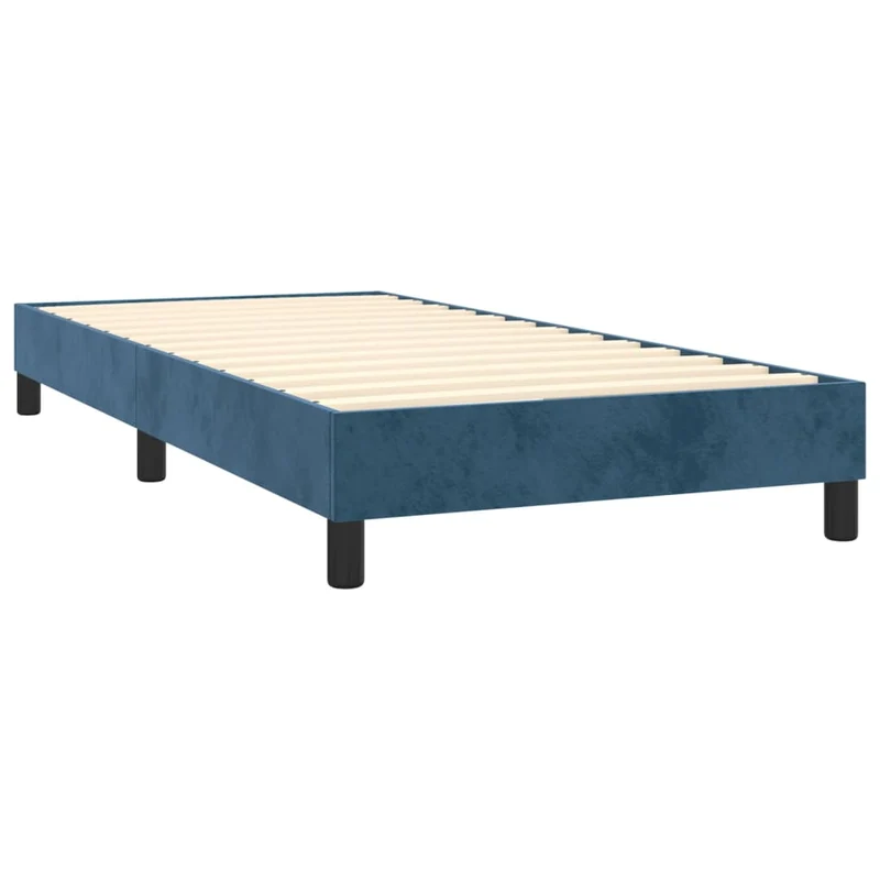 Sommier à lattes sur pieds cadre de lit 80x200 cm tissu velours bleu foncé TDL0207304