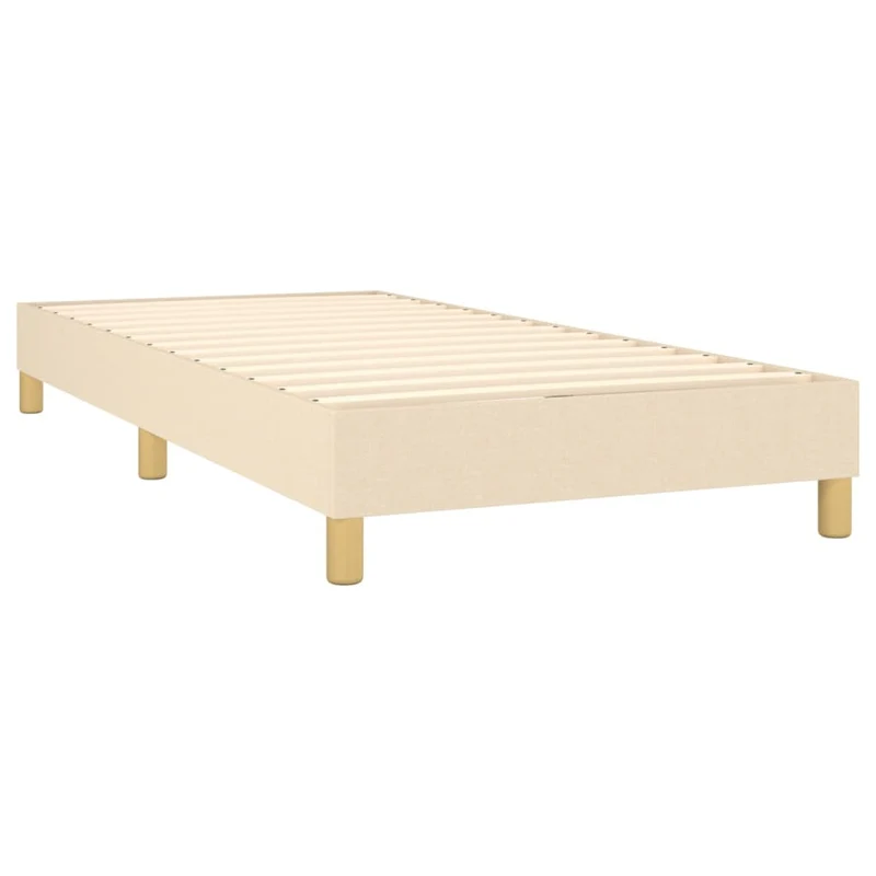 Sommier à lattes sur pieds cadre de lit 100x200 cm tissu crème TDL0207276