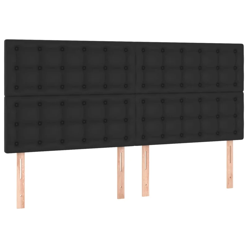 Tête de lit accessoire couchage chambre à coucher meuble 4 parties 100 x 5 x 78/88 cm synthétique noir TDL0205980