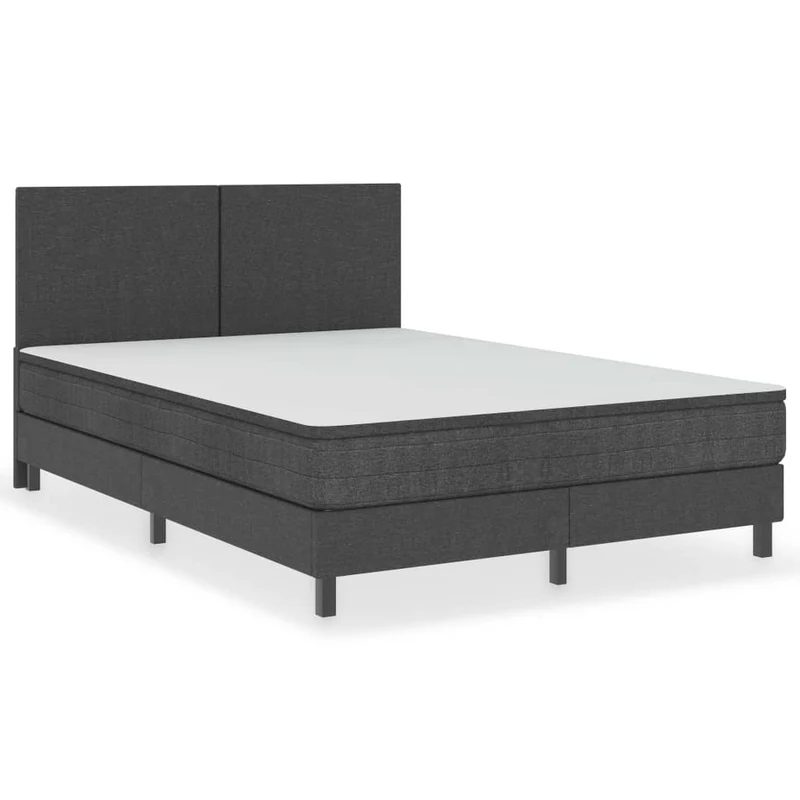 Sommier à lattes sur pieds cadre de lit 140 x 200 cm tissu gris TDL0208034