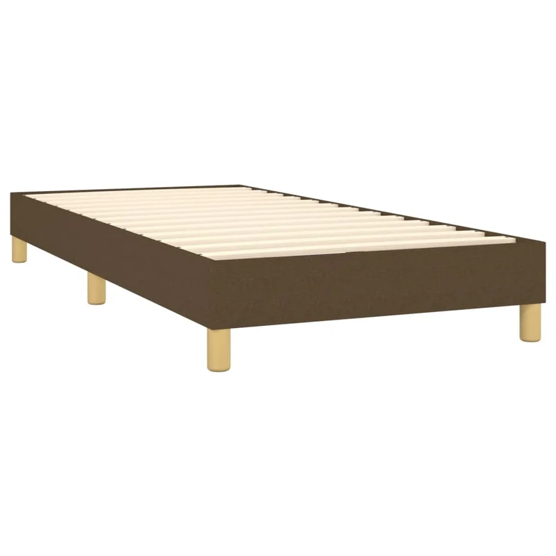 Sommier à lattes sur pieds cadre de lit 90x200 cm tissu marron foncé TDL0207046