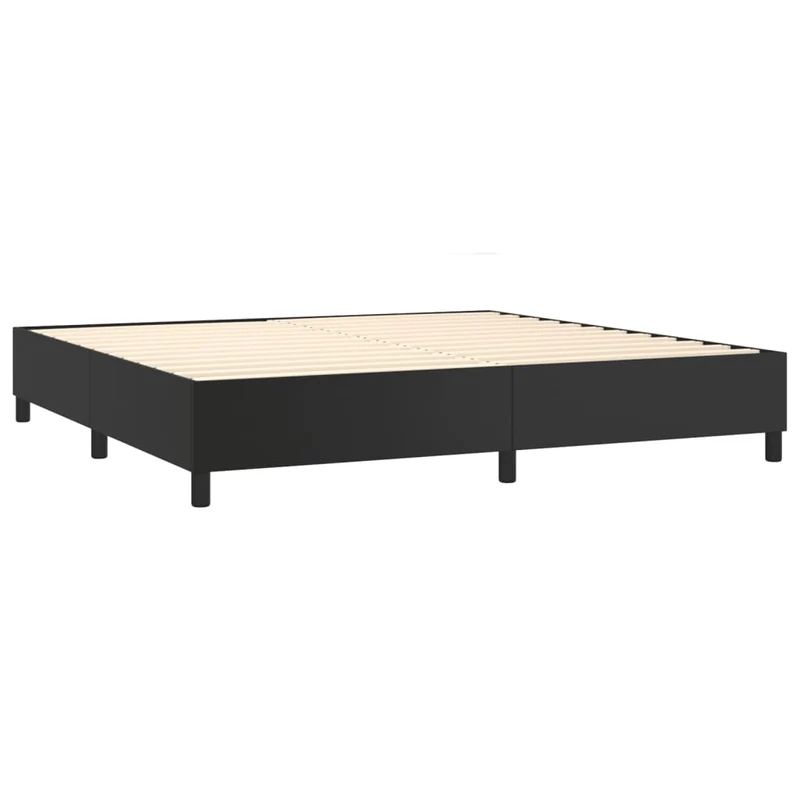 Sommier à lattes sur pieds cadre de lit 200x200 cm synthétique noir TDL0206995