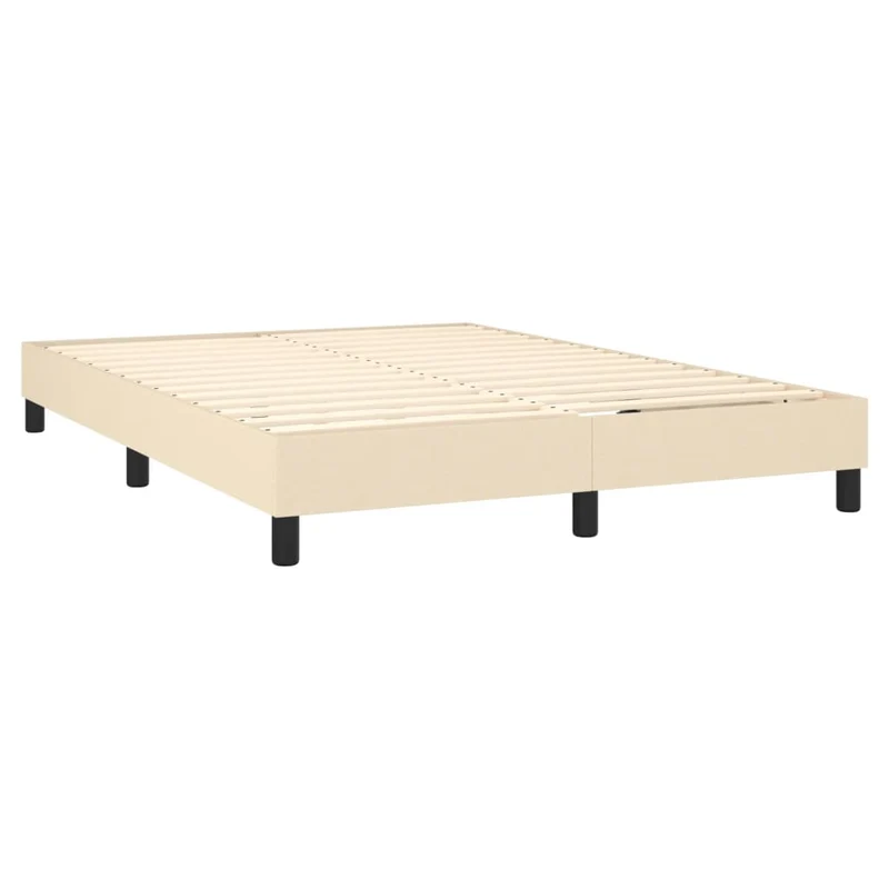 Sommier à lattes sur pieds cadre de lit 140x190 cm tissu crème TDL0207268