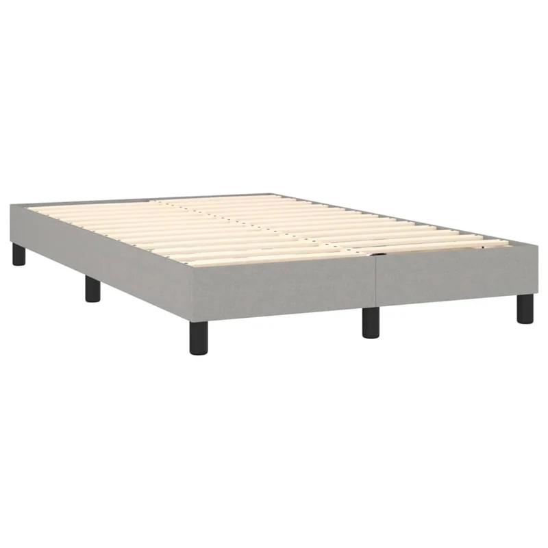 Sommier à lattes sur pieds cadre de lit 120x200 cm tissu gris clair TDL0207203