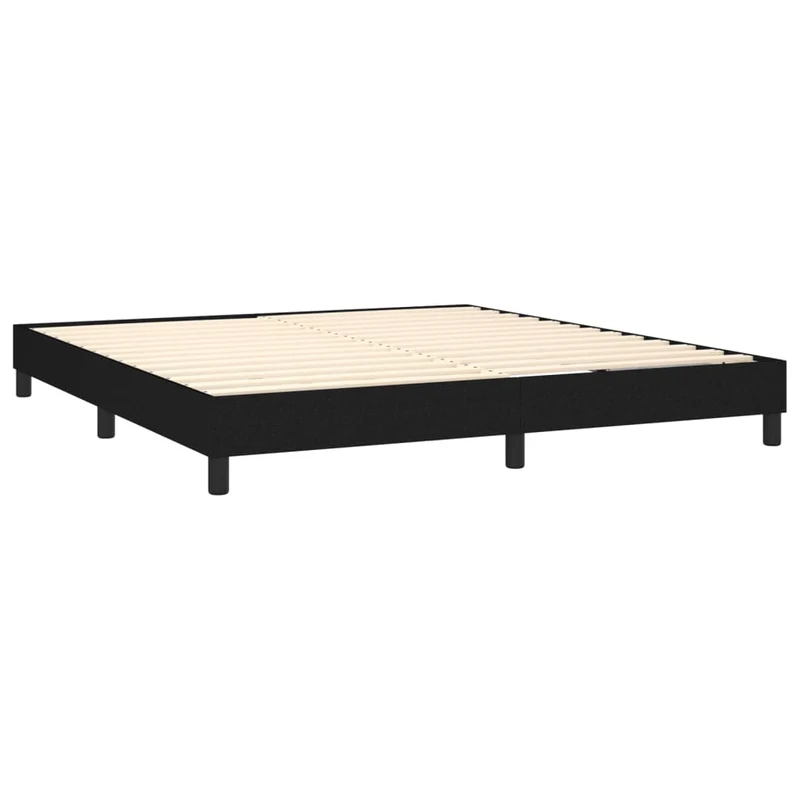 Sommier à lattes sur pieds cadre de lit 160x200 cm tissu noir TDL0207009