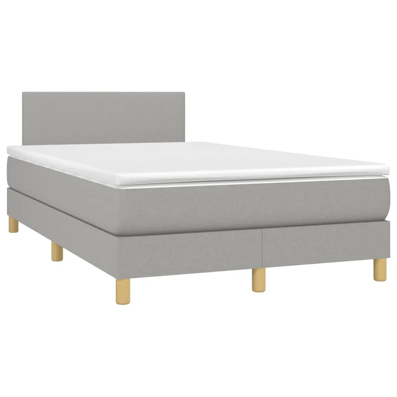 Cadre de lit LED avec sommier tête de lit matelas surmatelas 120x200 cm tissu gris clair TDL0207878