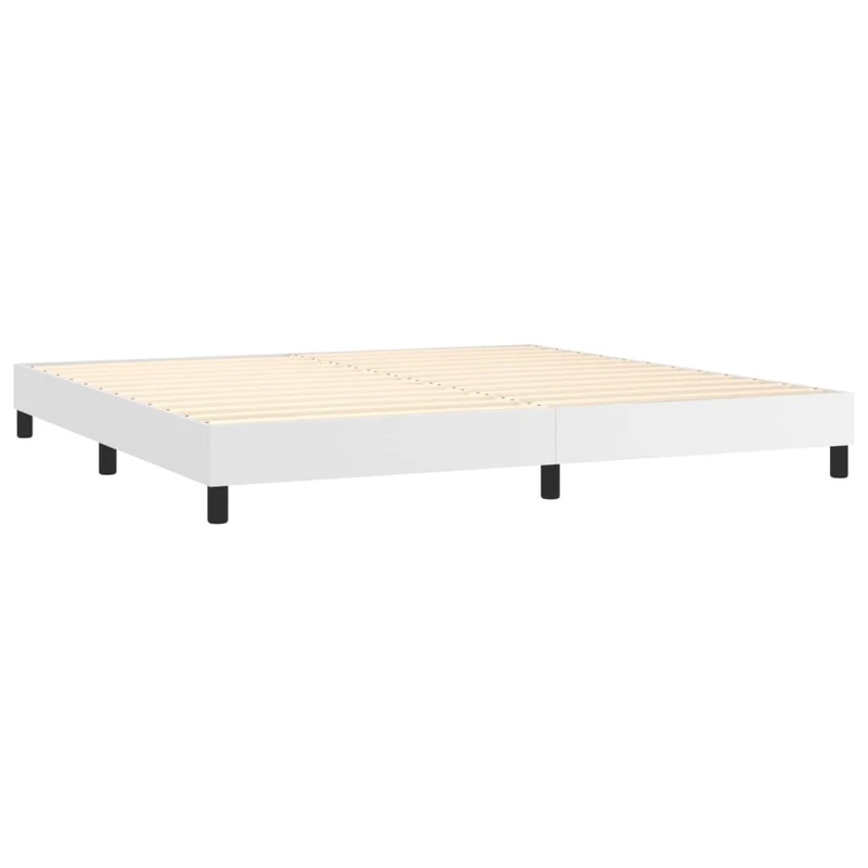 Sommier à lattes sur pieds cadre de lit 200x200 cm synthétique blanc TDL0207358