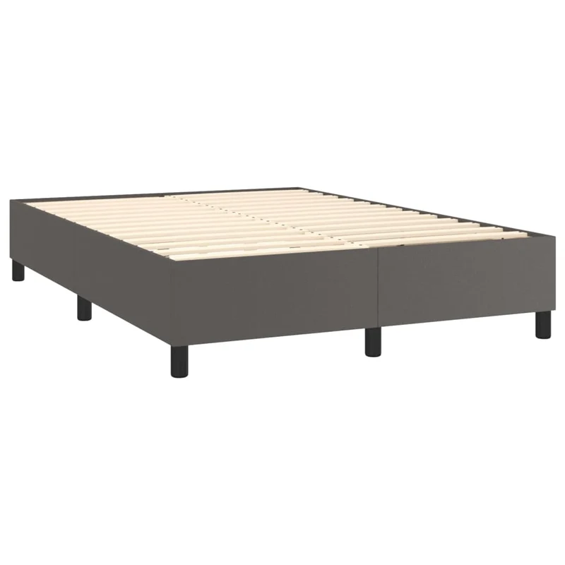 Sommier à lattes sur pieds cadre de lit 140x190 cm synthétique gris TDL0207228