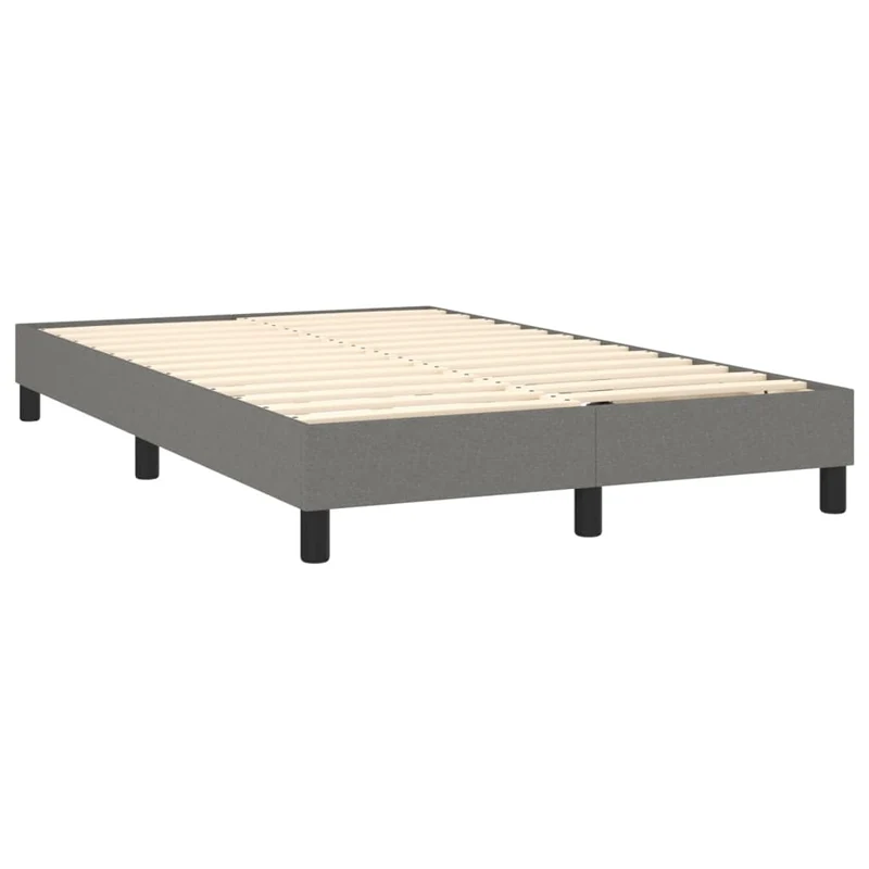 Sommier à lattes sur pieds cadre de lit 120x200 cm tissu gris foncé TDL0207144