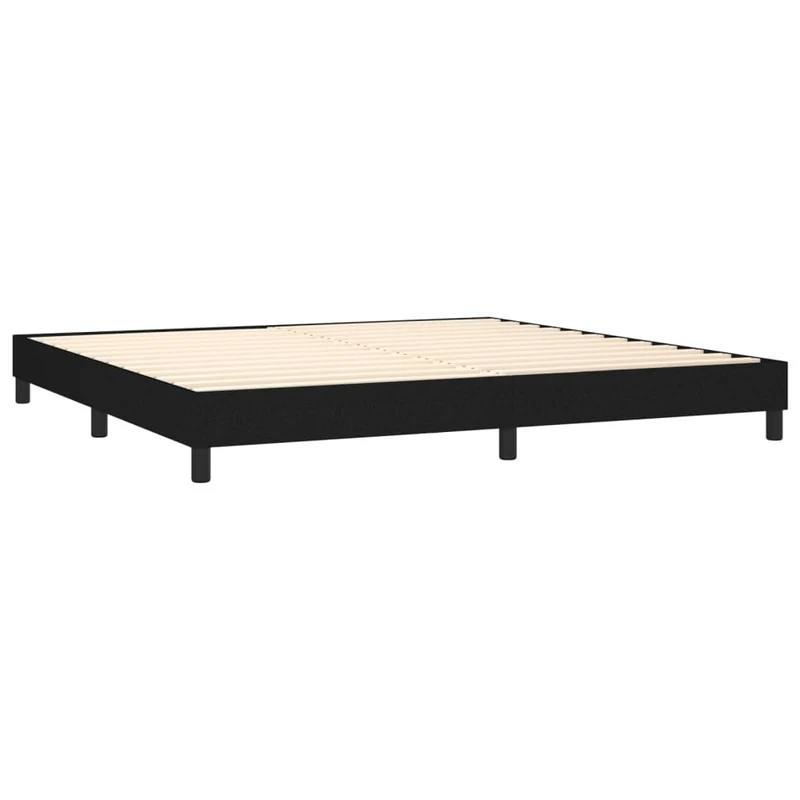 Sommier à lattes sur pieds cadre de lit 200x200 cm tissu noir TDL0206990