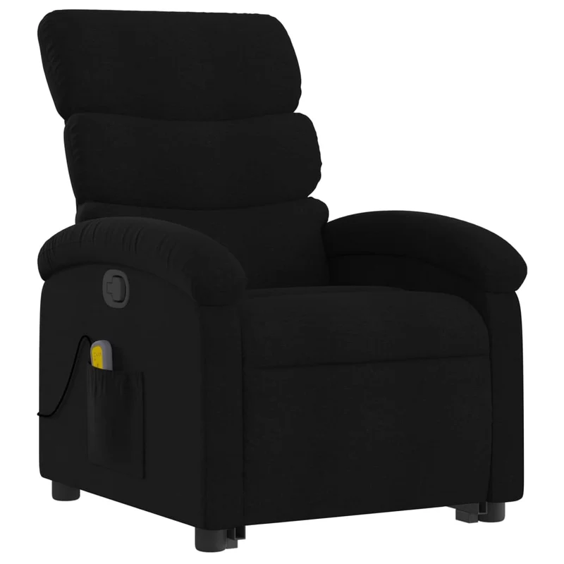 Fauteuil de relaxation TV fonction massage inclinable levage électrique en tissu noir tissu DEC027053
