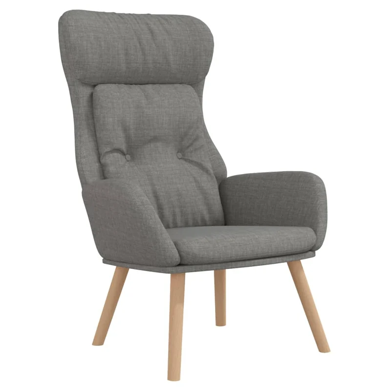 Fauteuil lounge chaise de canapé avec accoudoirs design moderne en tissu gris clair DEC026667