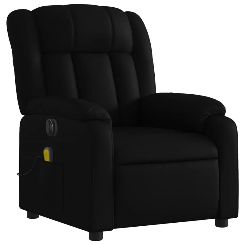 Fauteuil de relaxation TV fonction massage inclinable électrique 6 points de massage en PVC noir DEC027212
