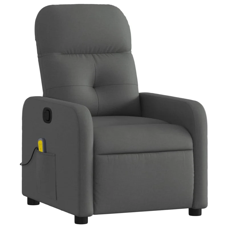 Fauteuil de relaxation TV fonction massage inclinable 6 points de massage en tissu gris foncé tissu DEC026963
