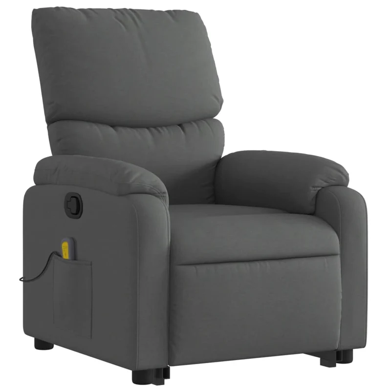 Fauteuil de relaxation TV fonction massage inclinable massage par vibrations par 6 points en tissu gris foncé tissu DEC026952