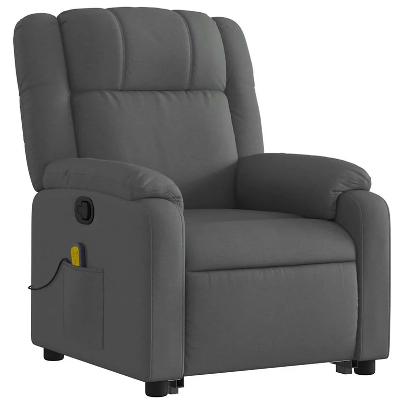 Fauteuil de relaxation TV fonction massage inclinable massage par vibrations par 6 points en tissu gris foncé DEC026937