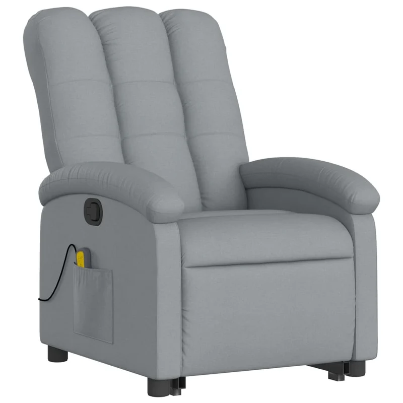 Fauteuil de relaxation TV fonction massage inclinable levage électrique en tissu gris clair DEC026926