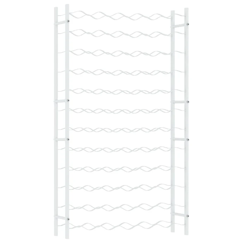 Casier range bouteilles étagère de rangement vin pour 72 bouteilles en métal blanc DEC024336