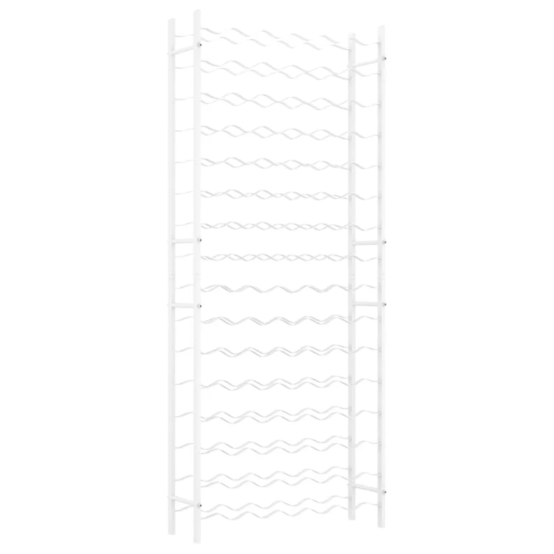 Casier range bouteilles étagère de rangement vin pour 96 bouteilles en métal blanc DEC024347
