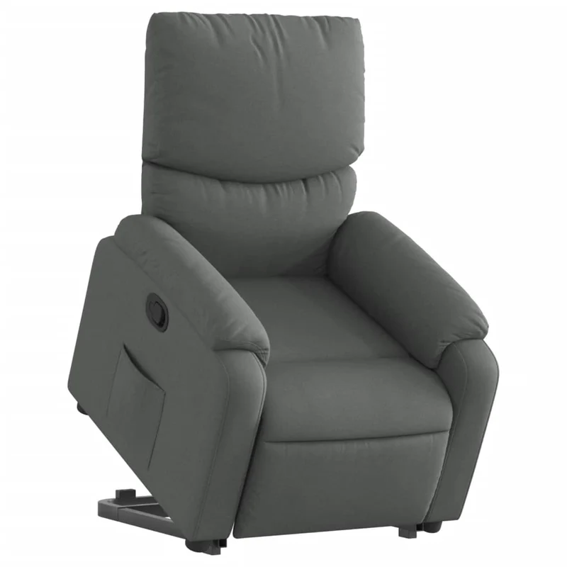 Fauteuil relax TV rembourrage confortable fonction de levage électrique en tissu gris foncé DEC027933