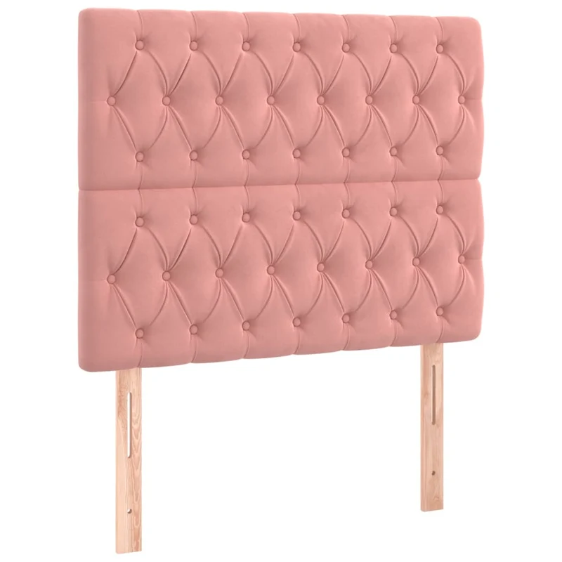 Tête de lit accessoire couchage chambre à coucher meuble à LED 100 x 7 x 118/128 cm tissu velours rose TDL0200496