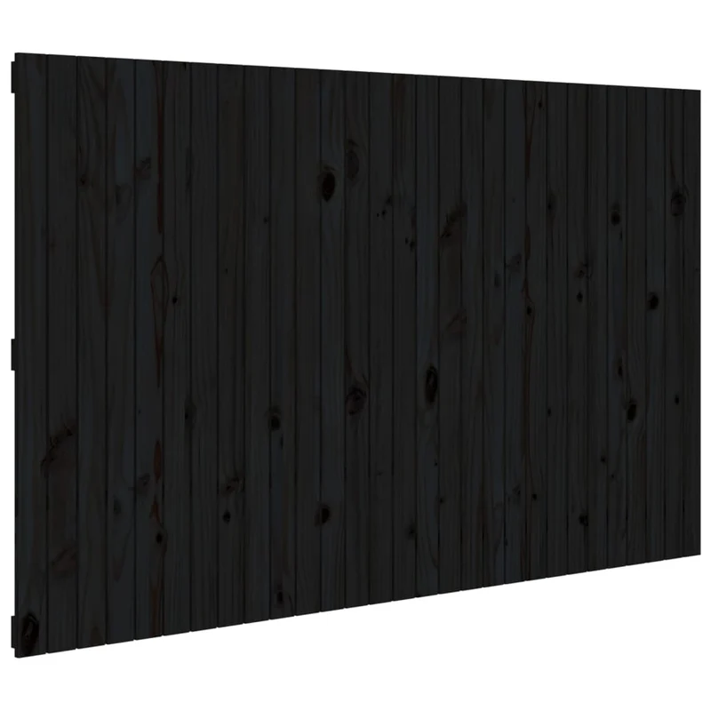 Tête de lit accessoire couchage chambre à coucher meuble murale 185 x 3 x 110 cm bois massif noir TDL0202517