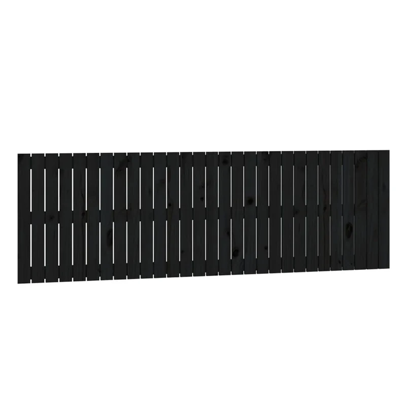 Tête de lit accessoire couchage chambre à coucher meuble murale 185 x 3 x 60 cm bois massif noir TDL0202516
