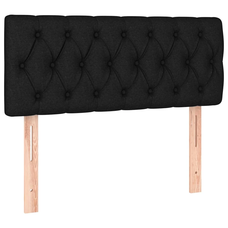 Tête de lit accessoire couchage chambre à coucher meuble 90 x 7 x 78/88 cm tissu noir TDL0202069