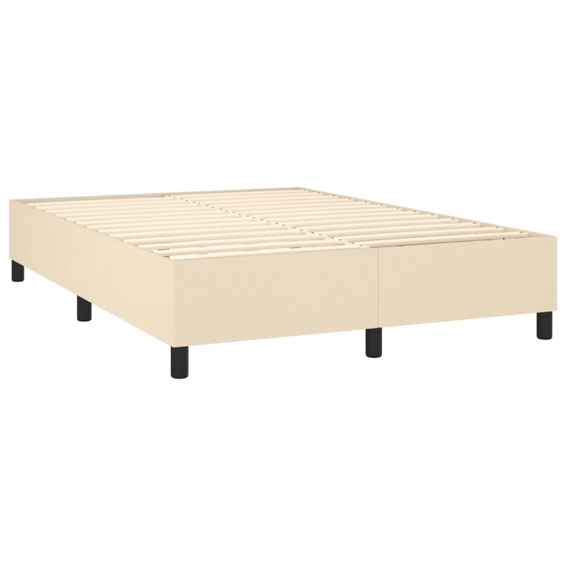 Sommier à lattes sur pieds cadre de lit 140x200 cm tissu crème TDL0207263