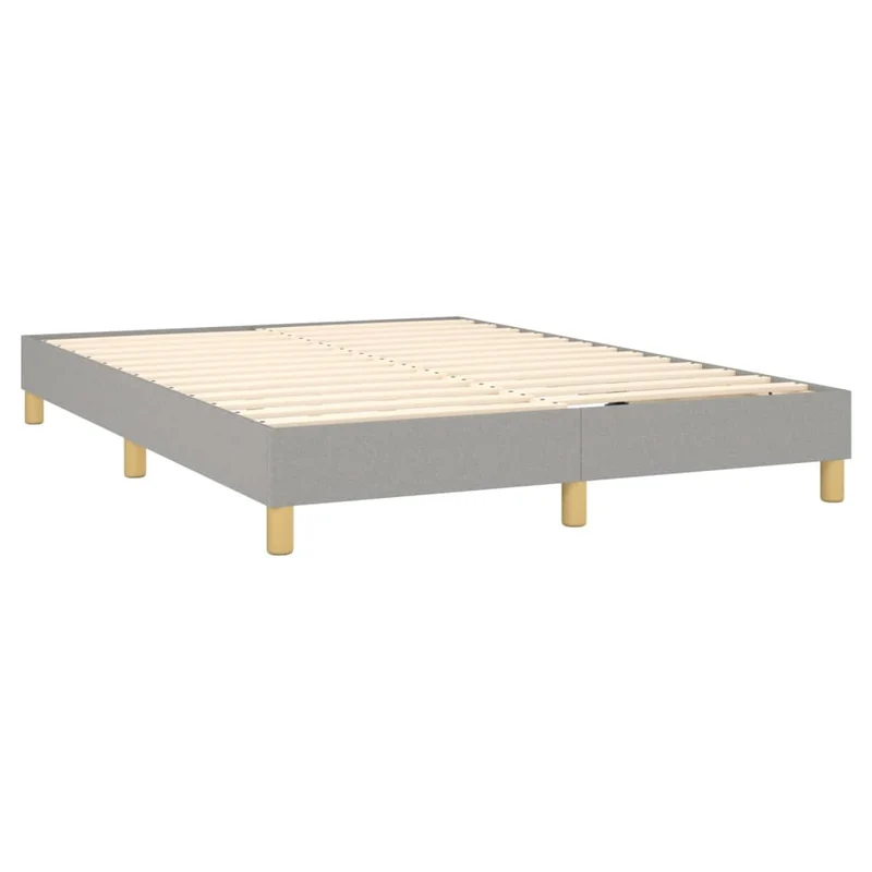 Sommier à lattes sur pieds cadre de lit 140x190 cm tissu gris clair TDL0207197