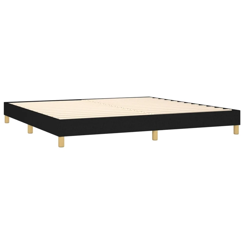 Sommier à lattes sur pieds cadre de lit 200x200 cm tissu noir TDL0206992
