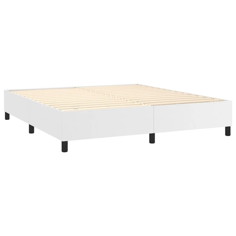Sommier à lattes sur pieds cadre de lit 180x200 cm synthétique blanc TDL0207359