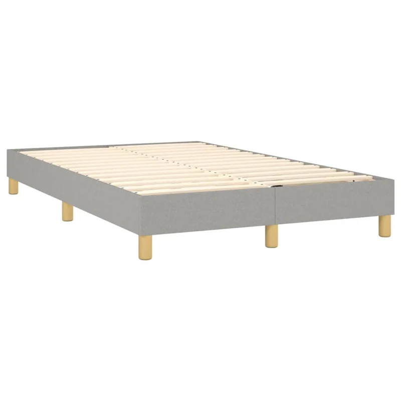 Sommier à lattes sur pieds cadre de lit 120x200 cm tissu gris clair TDL0207206