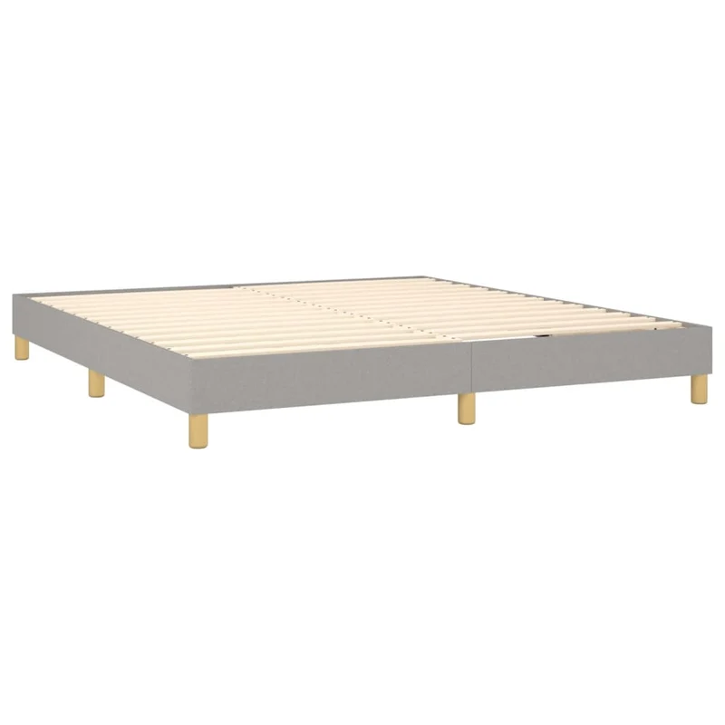 Sommier à lattes sur pieds cadre de lit 180x200 cm tissu gris clair TDL0207180