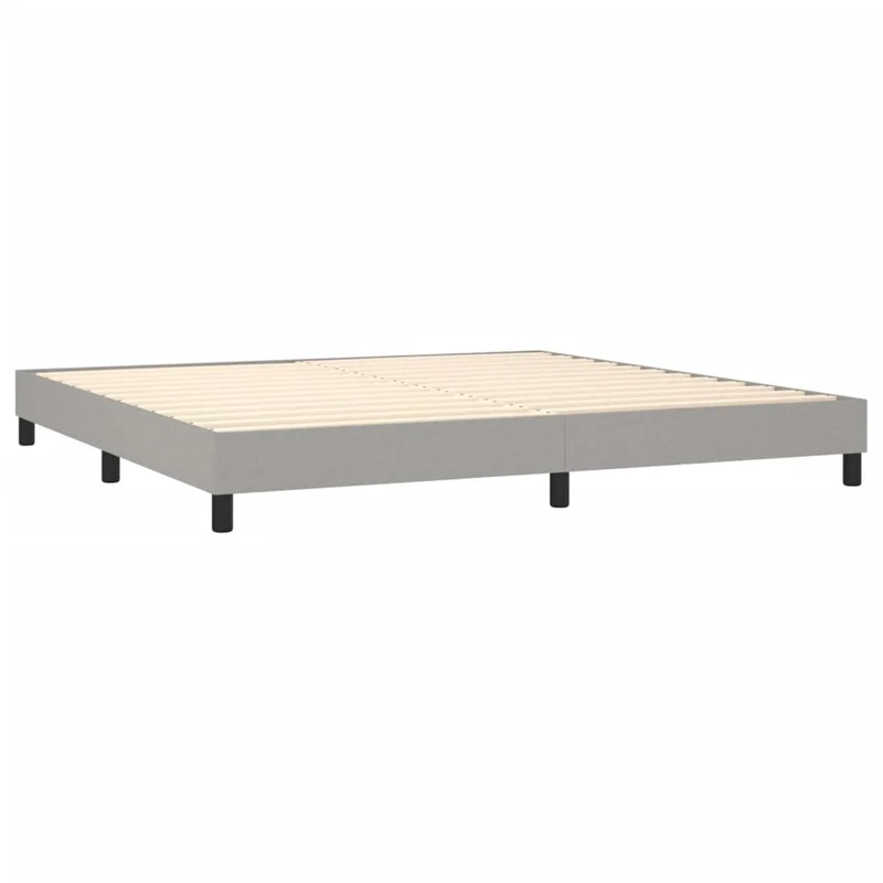 Sommier à lattes sur pieds cadre de lit 200x200 cm tissu gris clair TDL0207173