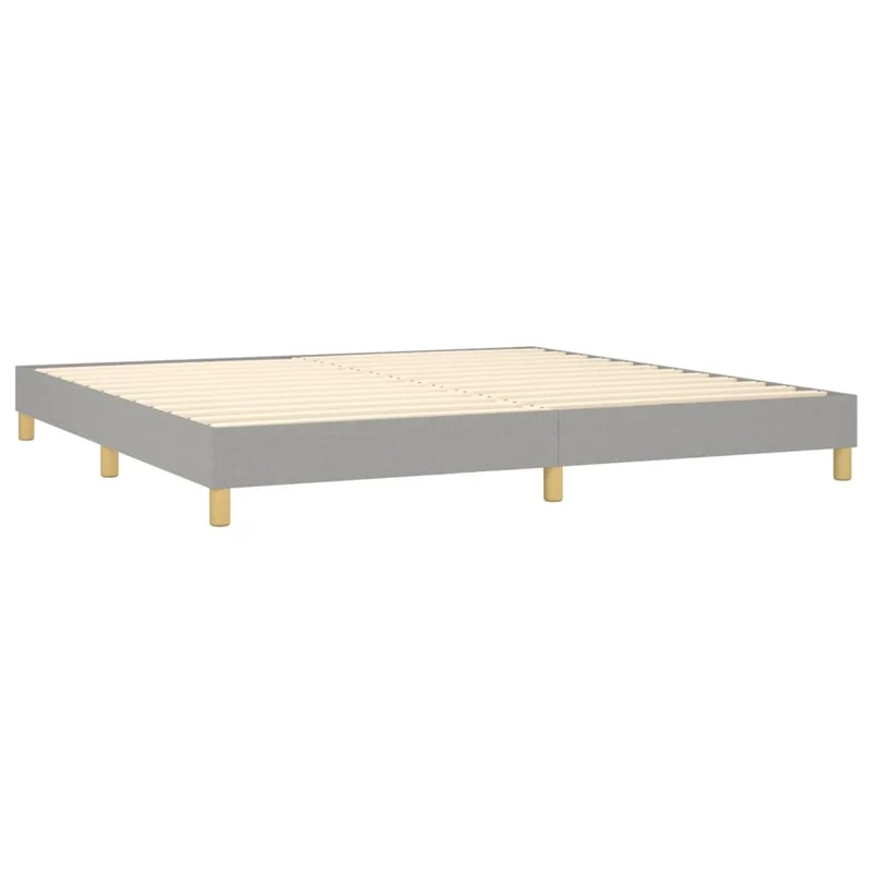 Sommier à lattes sur pieds cadre de lit 200x200 cm tissu gris clair TDL0207174