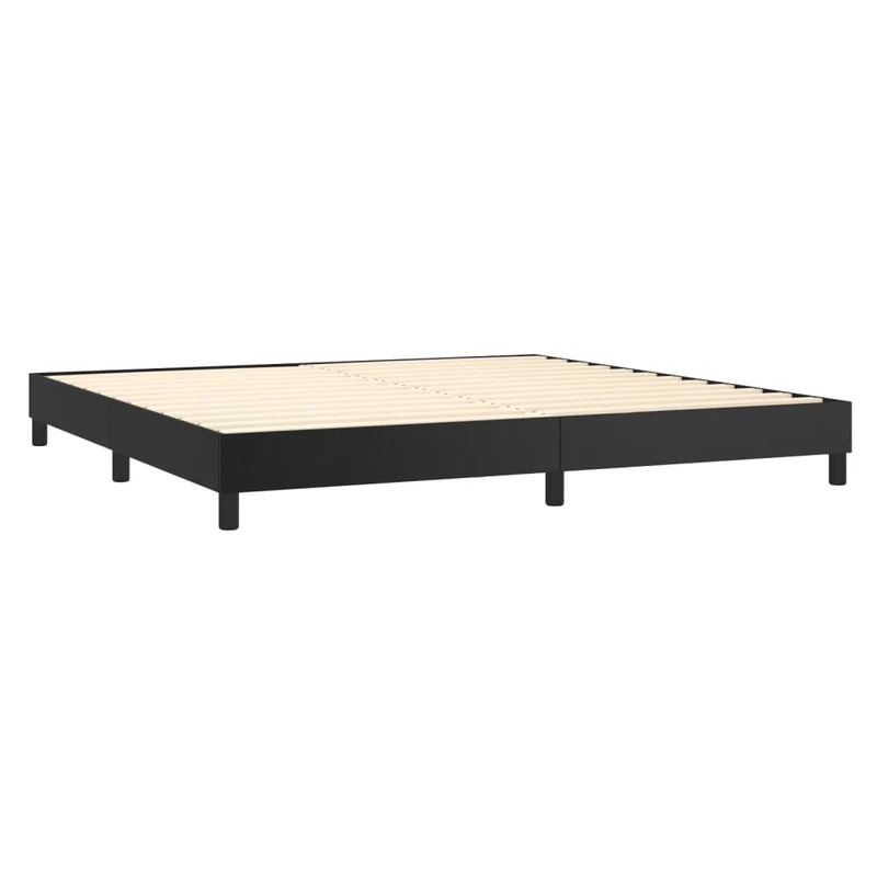 Sommier à lattes sur pieds cadre de lit 200x200 cm synthétique noir TDL0206994