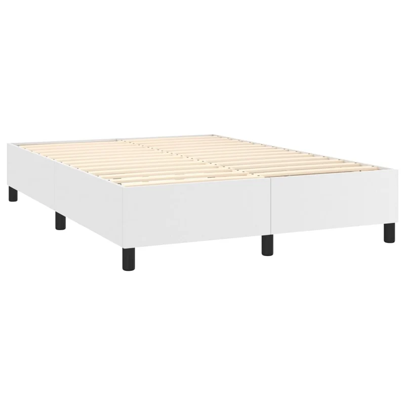 Sommier à lattes sur pieds cadre de lit 140x190 cm synthétique blanc TDL0207365