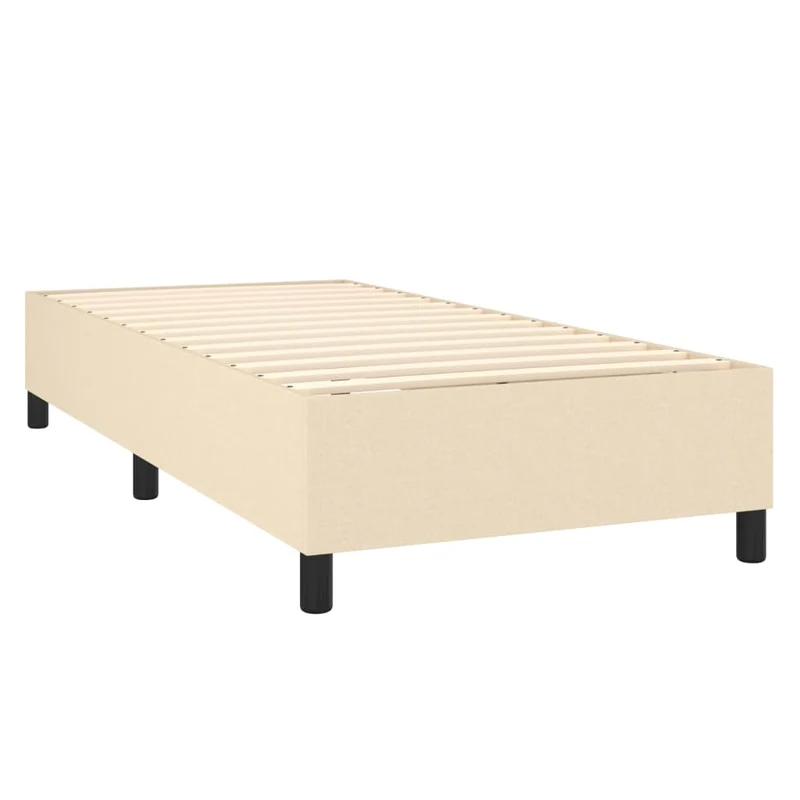 Sommier à lattes sur pieds cadre de lit 90x200 cm tissu crème TDL0207236