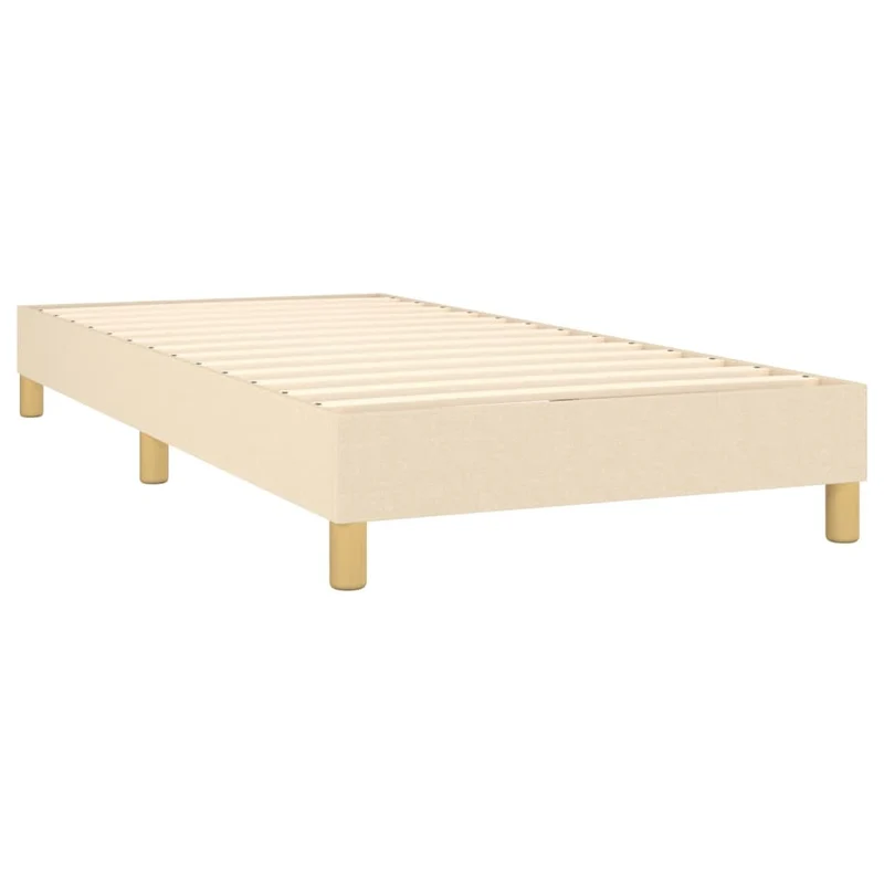 Sommier à lattes sur pieds cadre de lit 90x200 cm tissu crème TDL0207235