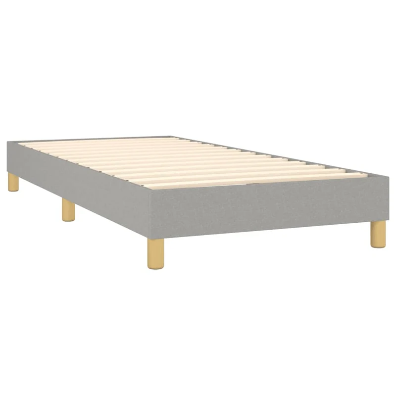 Sommier à lattes sur pieds cadre de lit 100x200 cm tissu gris clair TDL0207212