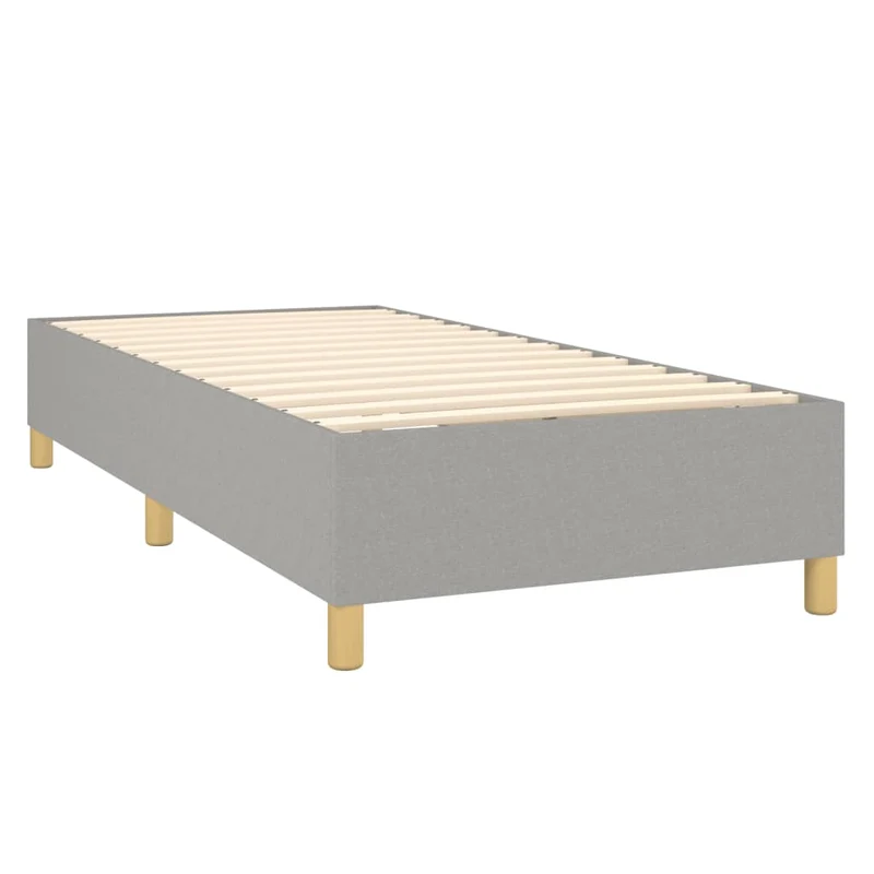 Sommier à lattes sur pieds cadre de lit 80x200 cm tissu gris clair TDL0207170
