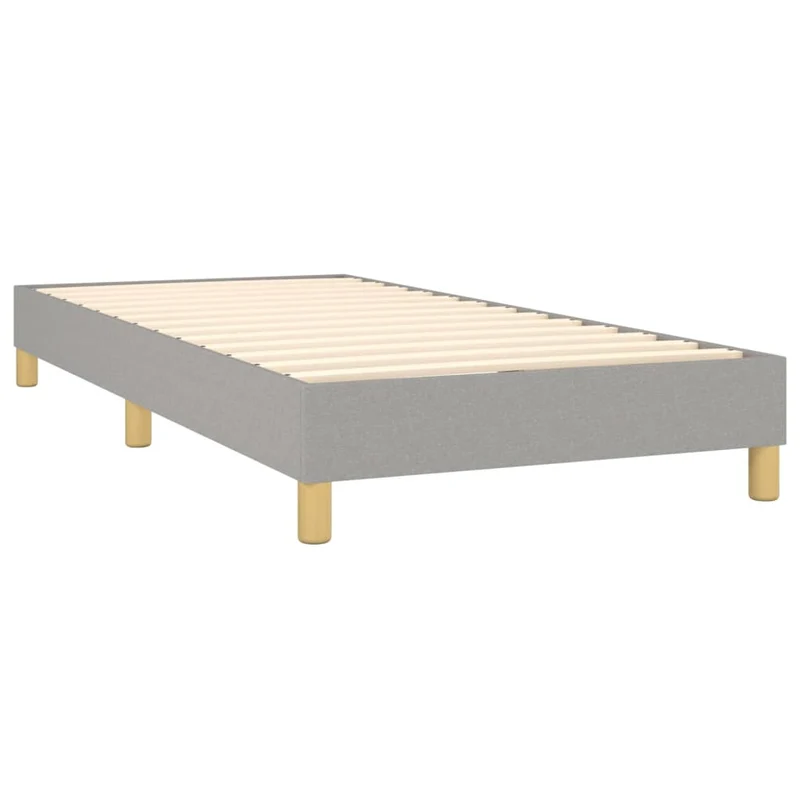 Sommier à lattes sur pieds cadre de lit 80x200 cm tissu gris clair TDL0207168