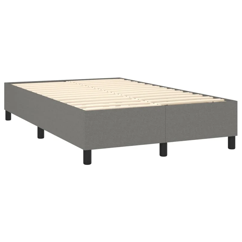 Sommier à lattes sur pieds cadre de lit 120x200 cm tissu gris foncé TDL0207143